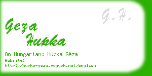 geza hupka business card