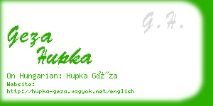 geza hupka business card